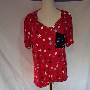 No Boundaries Red V-Neck Top